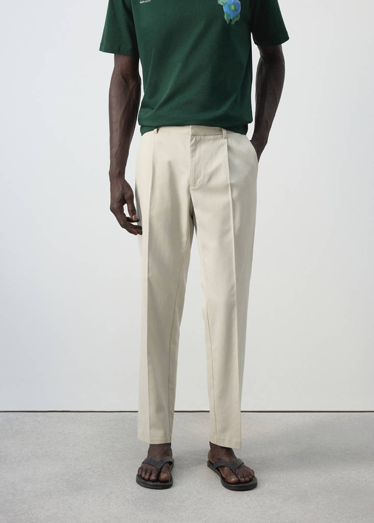 Regular fit trousers in a lyocell-cotton blend — Ice Grey