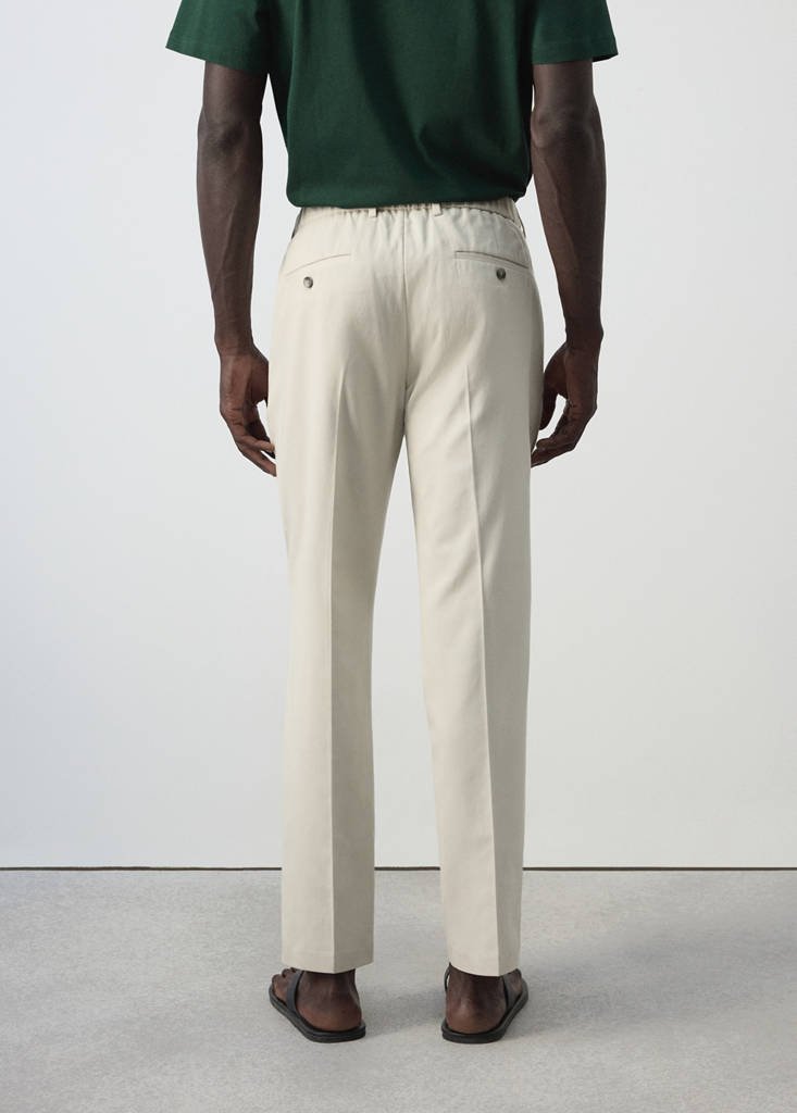 Regular fit trousers in a lyocell-cotton blend — Ice Grey