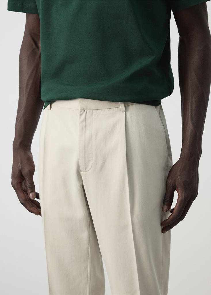 Regular fit trousers in a lyocell-cotton blend — Ice Grey