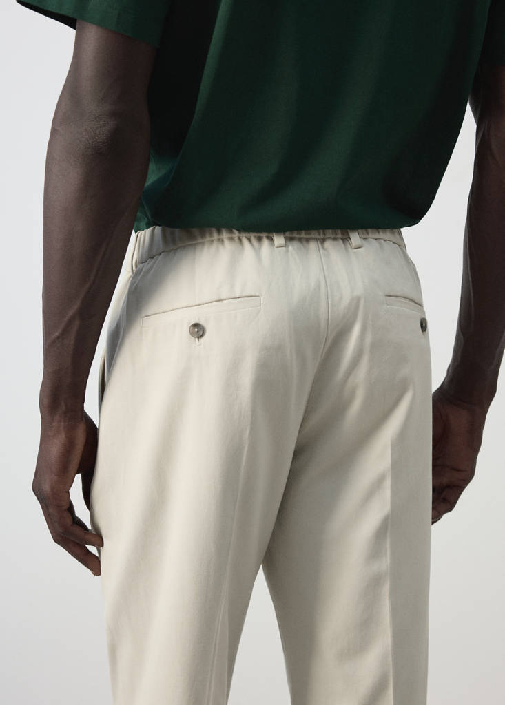 Regular fit trousers in a lyocell-cotton blend — Ice Grey
