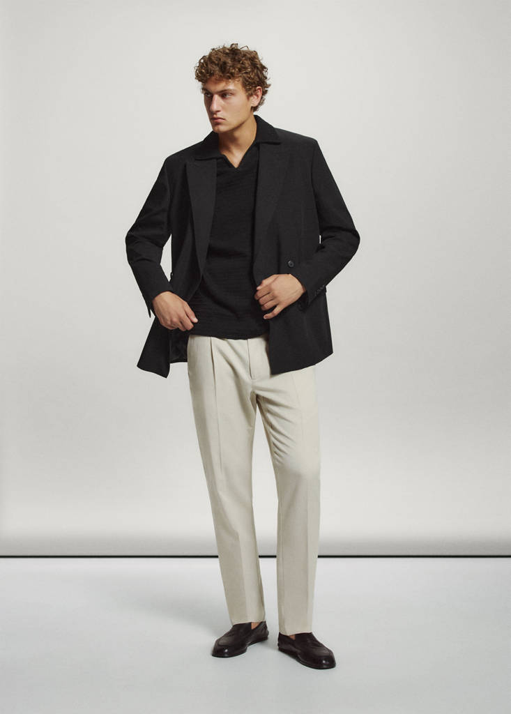 Regular fit trousers in a lyocell-cotton blend — Ice Grey