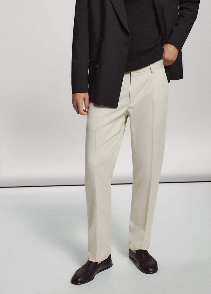 Regular fit trousers in a lyocell-cotton blend — Ice Grey