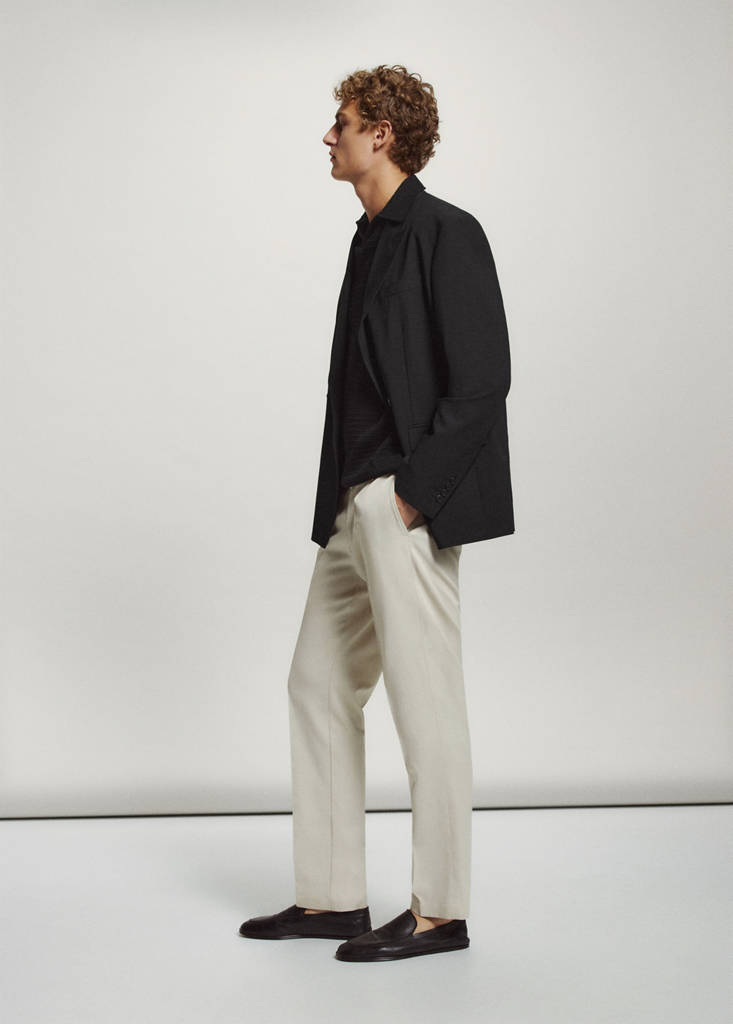 Regular fit trousers in a lyocell-cotton blend — Ice Grey