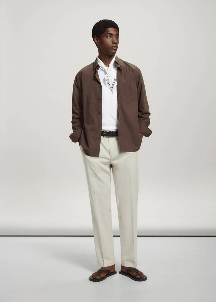 Regular fit trousers in a lyocell-cotton blend — Ice Grey