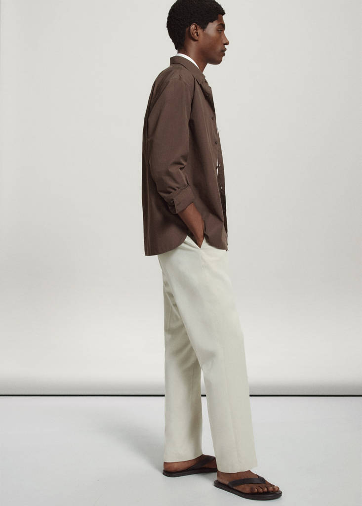 Regular fit trousers in a lyocell-cotton blend — Ice Grey