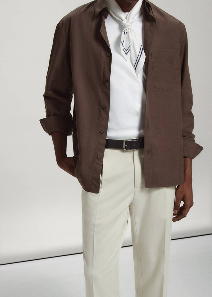 Regular fit trousers in a lyocell-cotton blend — Ice Grey