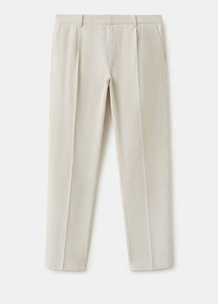 Regular fit trousers in a lyocell-cotton blend — Ice Grey