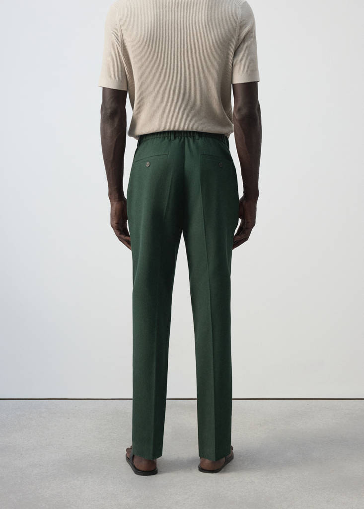 Regular fit trousers in a lyocell-cotton blend — Dark Green