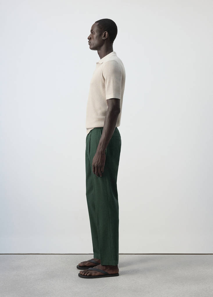Regular fit trousers in a lyocell-cotton blend — Dark Green