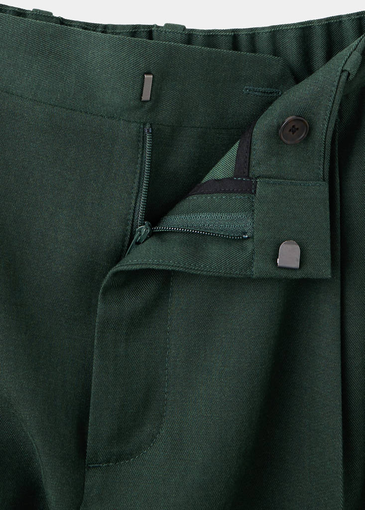 Regular fit trousers in a lyocell-cotton blend — Dark Green