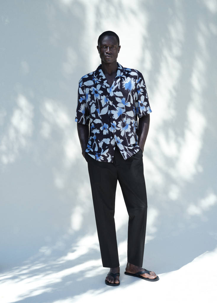 Regular fit trousers in a lyocell-cotton blend — Black