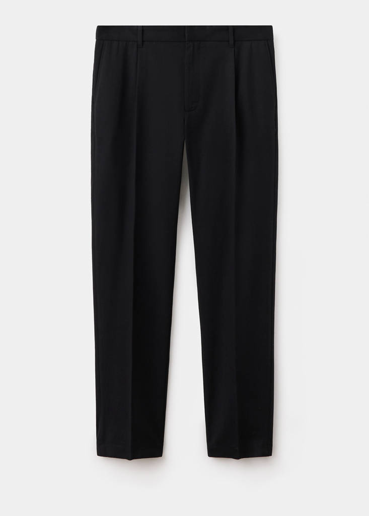 Regular fit trousers in a lyocell-cotton blend — Black