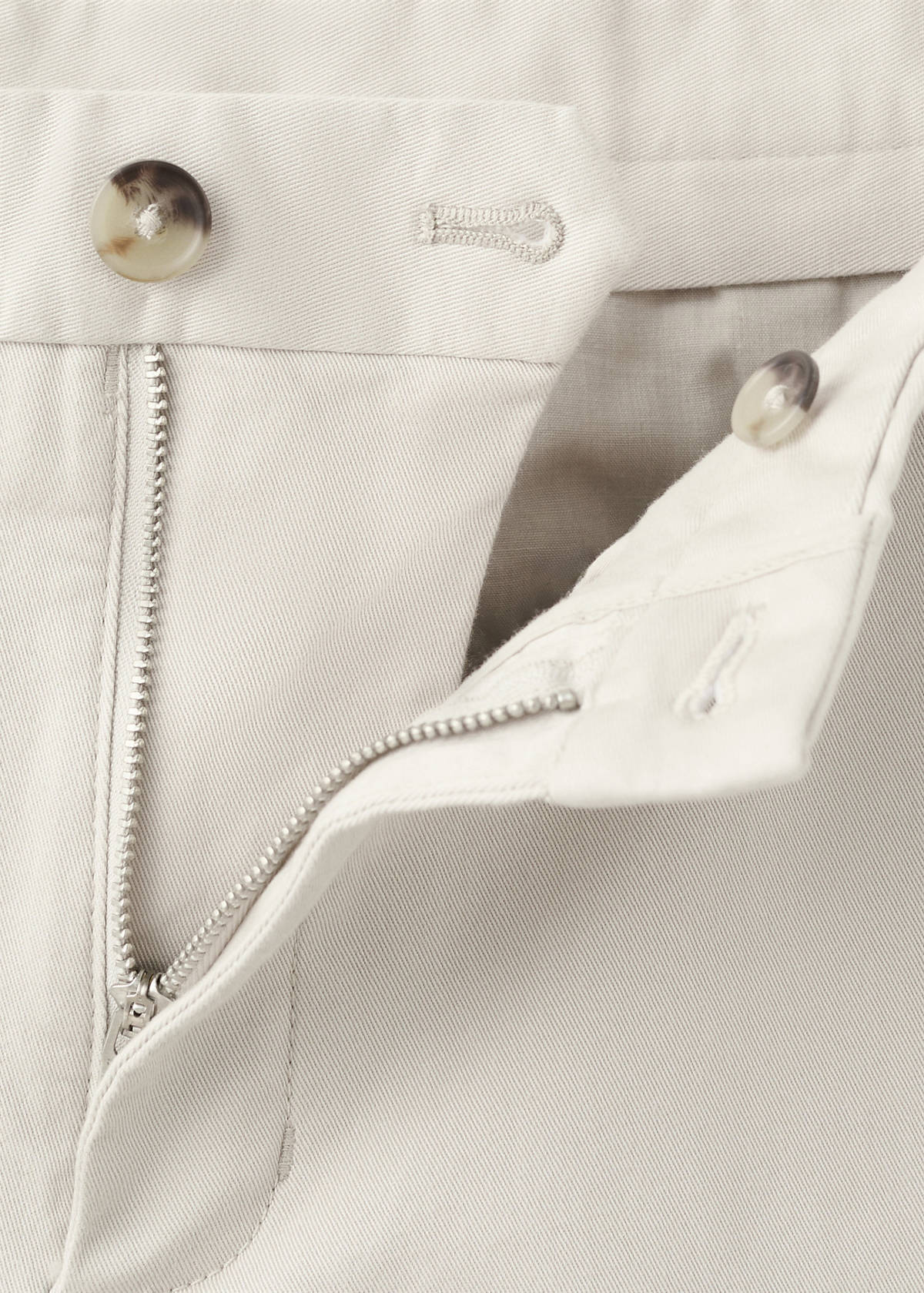 Barna slim-fit twill chino trousers — Ecru
