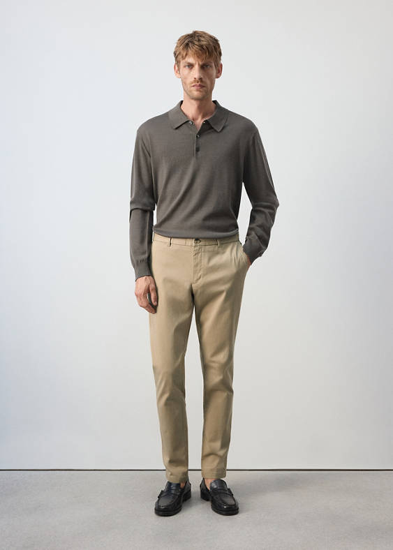 Spodnie chinosy Barna slim fit z diagonalu