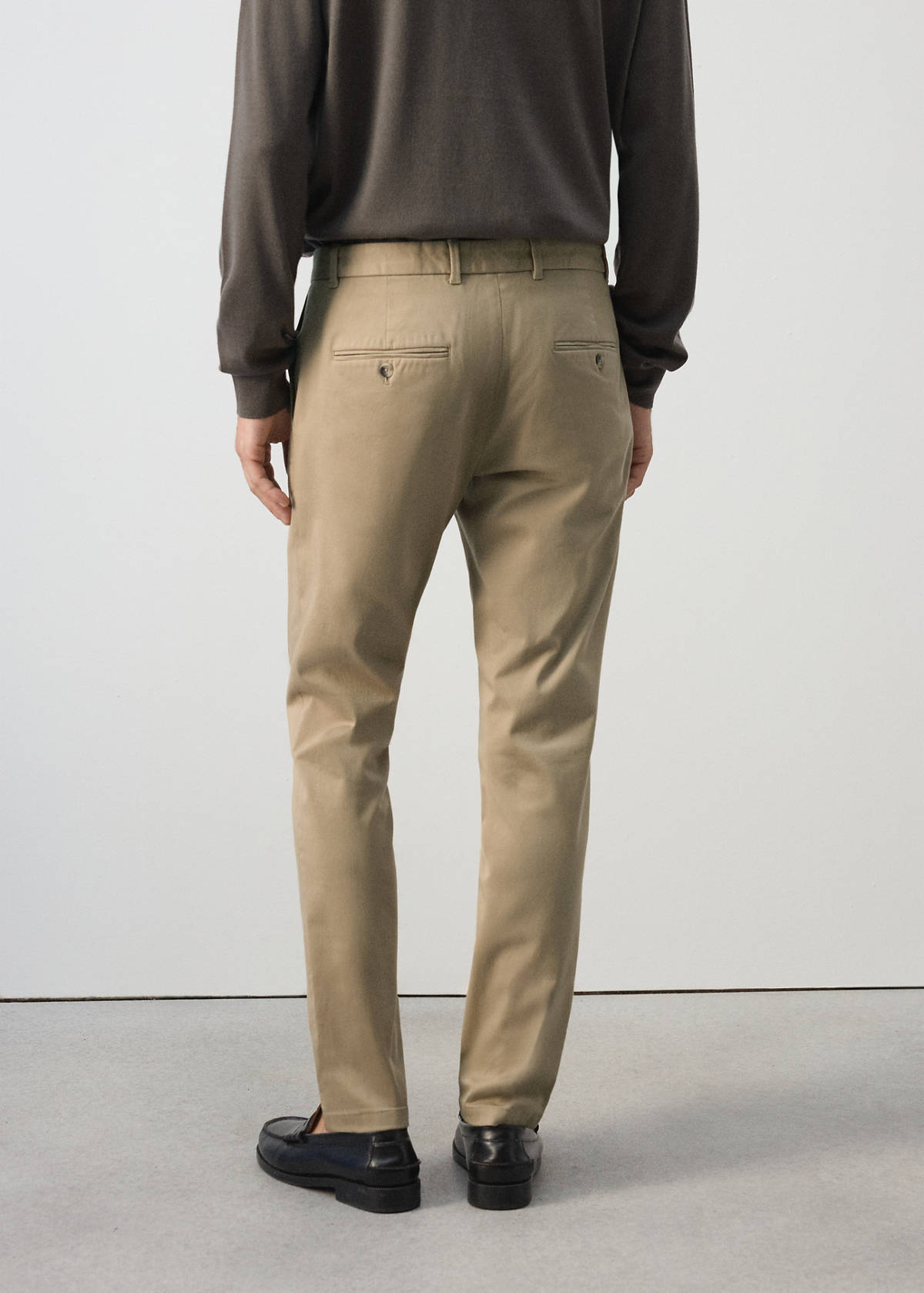 Barna slim-fit twill chino trousers — Beige