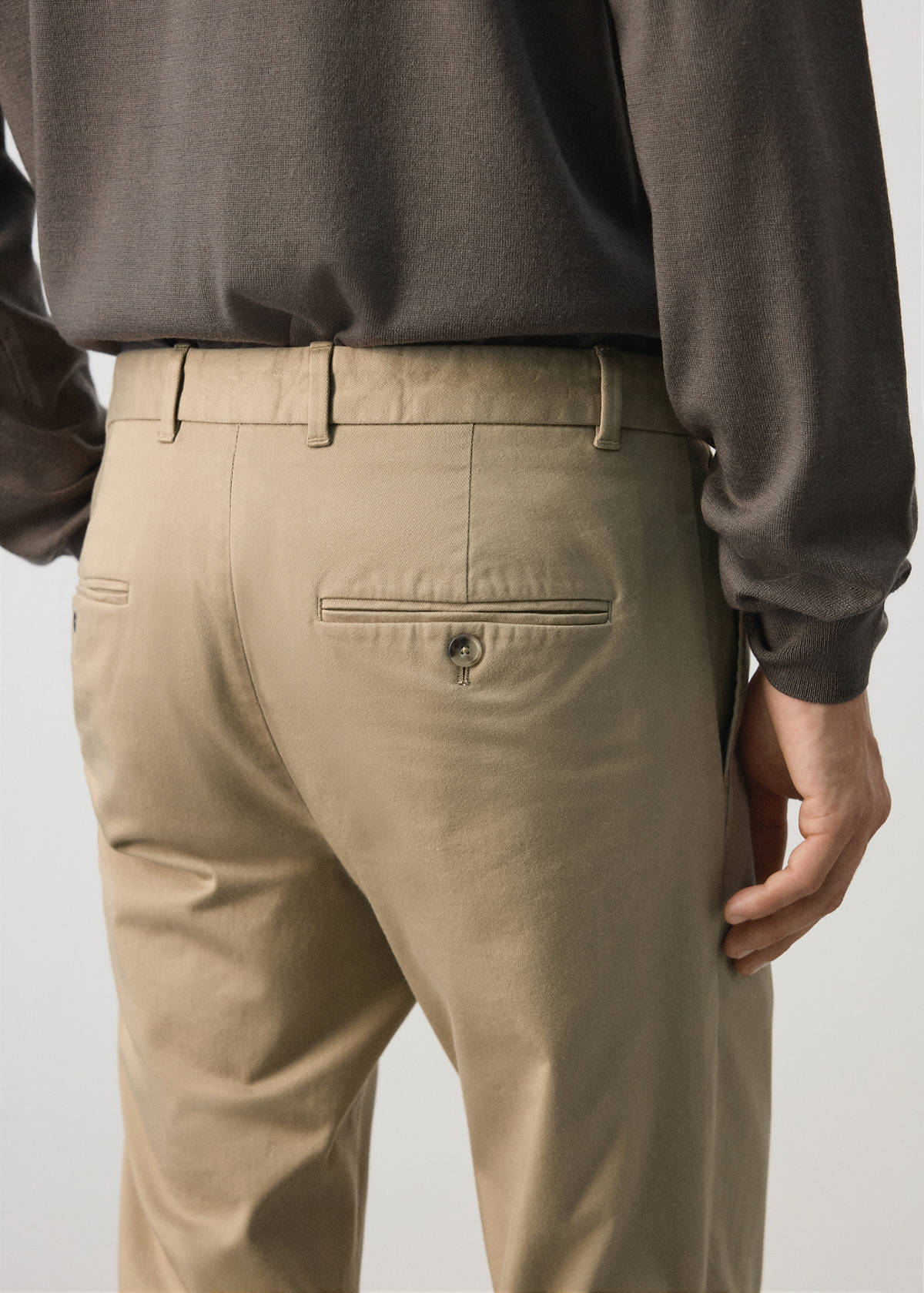 Barna slim-fit twill chino trousers — Beige