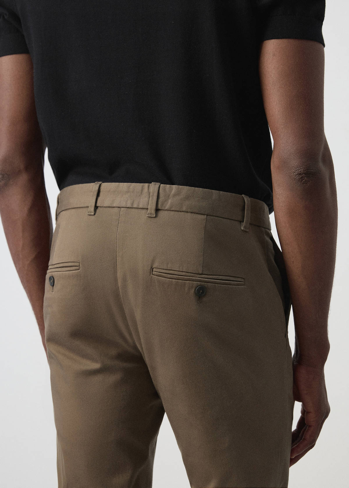 Barna slim-fit twill chino trousers — Brown