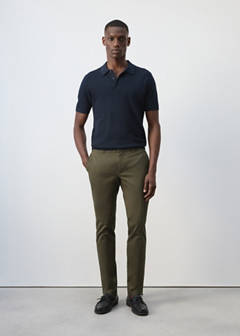 Barna slim-fit twill chino trousers — Khaki 2