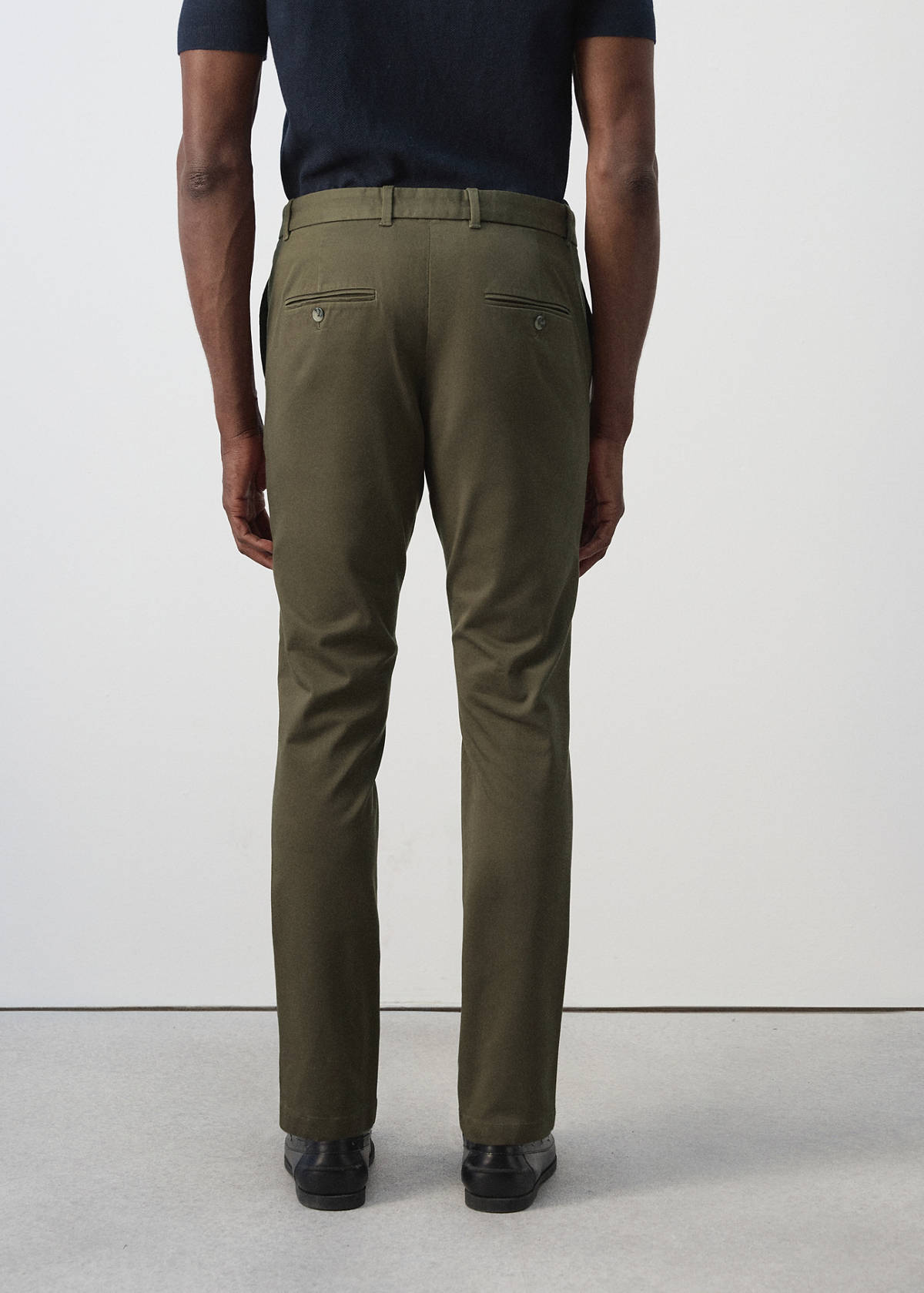 Barna slim-fit twill chino trousers — Khaki