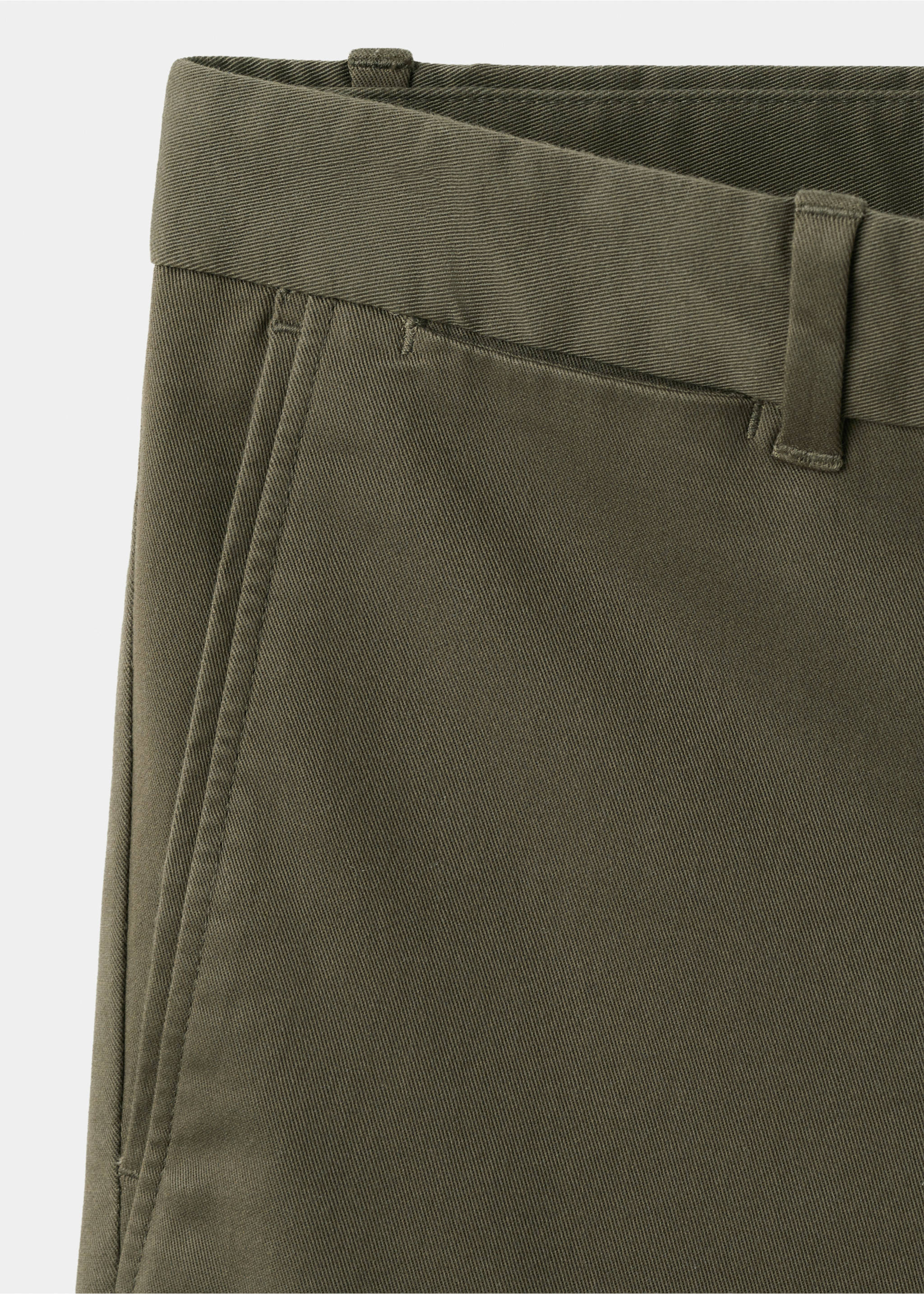Pantalon Barna super slim-fit chino en sergé - Détail de l'article 8, Kaki. Ref: 37014411-00.
