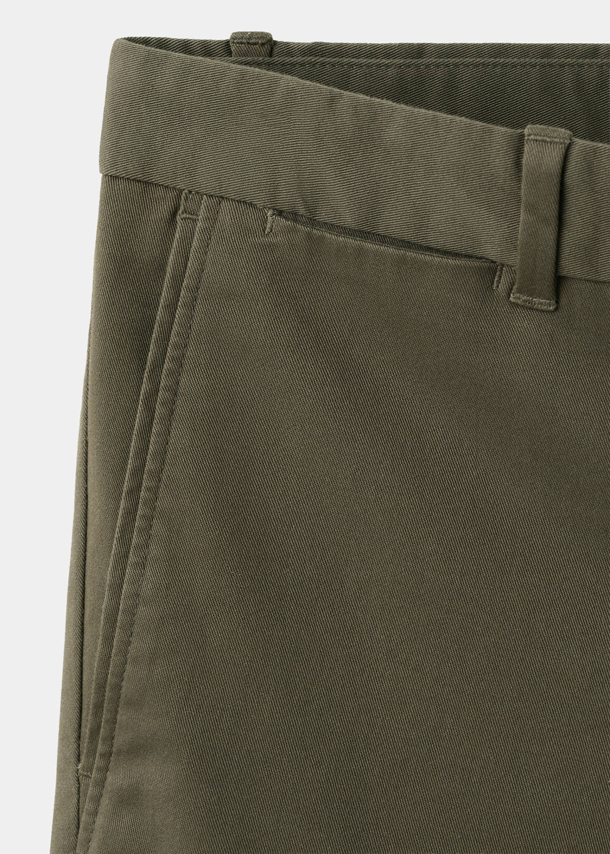Barna slim-fit twill chino trousers — Khaki