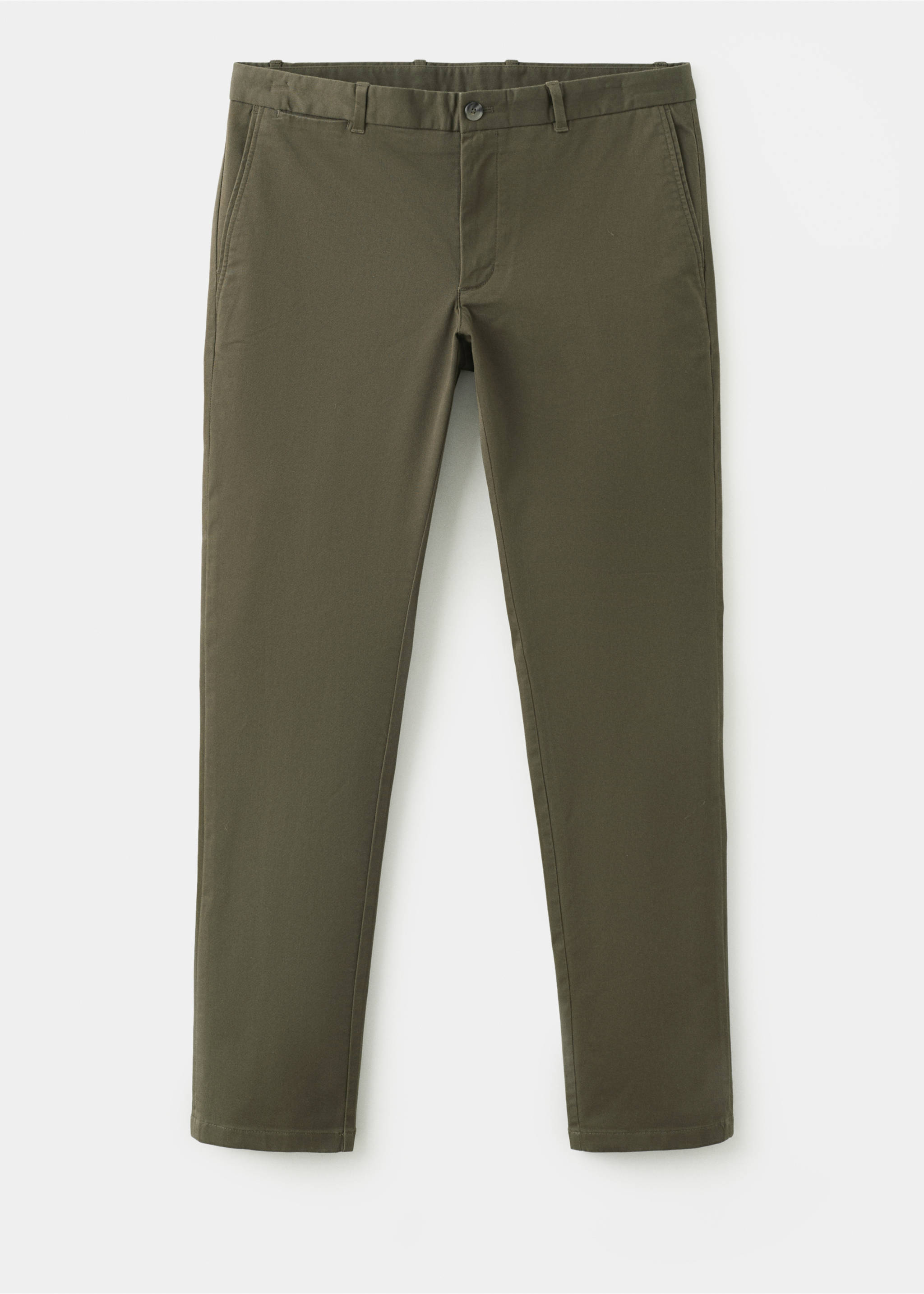 Pantalon Barna super slim-fit chino en sergé - Article sans modèle, Kaki. Ref: 37014411-00.