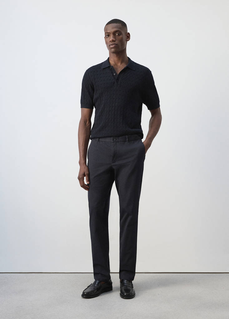 Barna slim-fit twill chino trousers - thumbnail 8