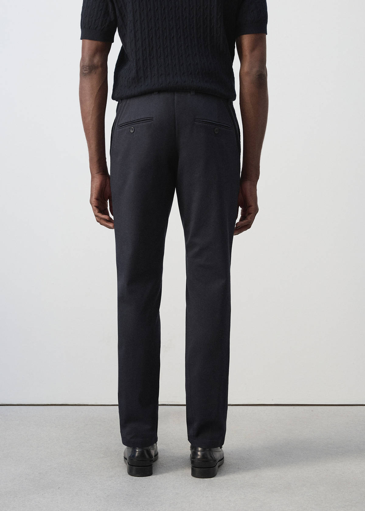 Barna slim-fit twill chino trousers — Navy