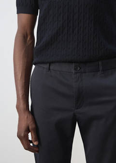 Barna slim-fit twill chino trousers — Navy 4