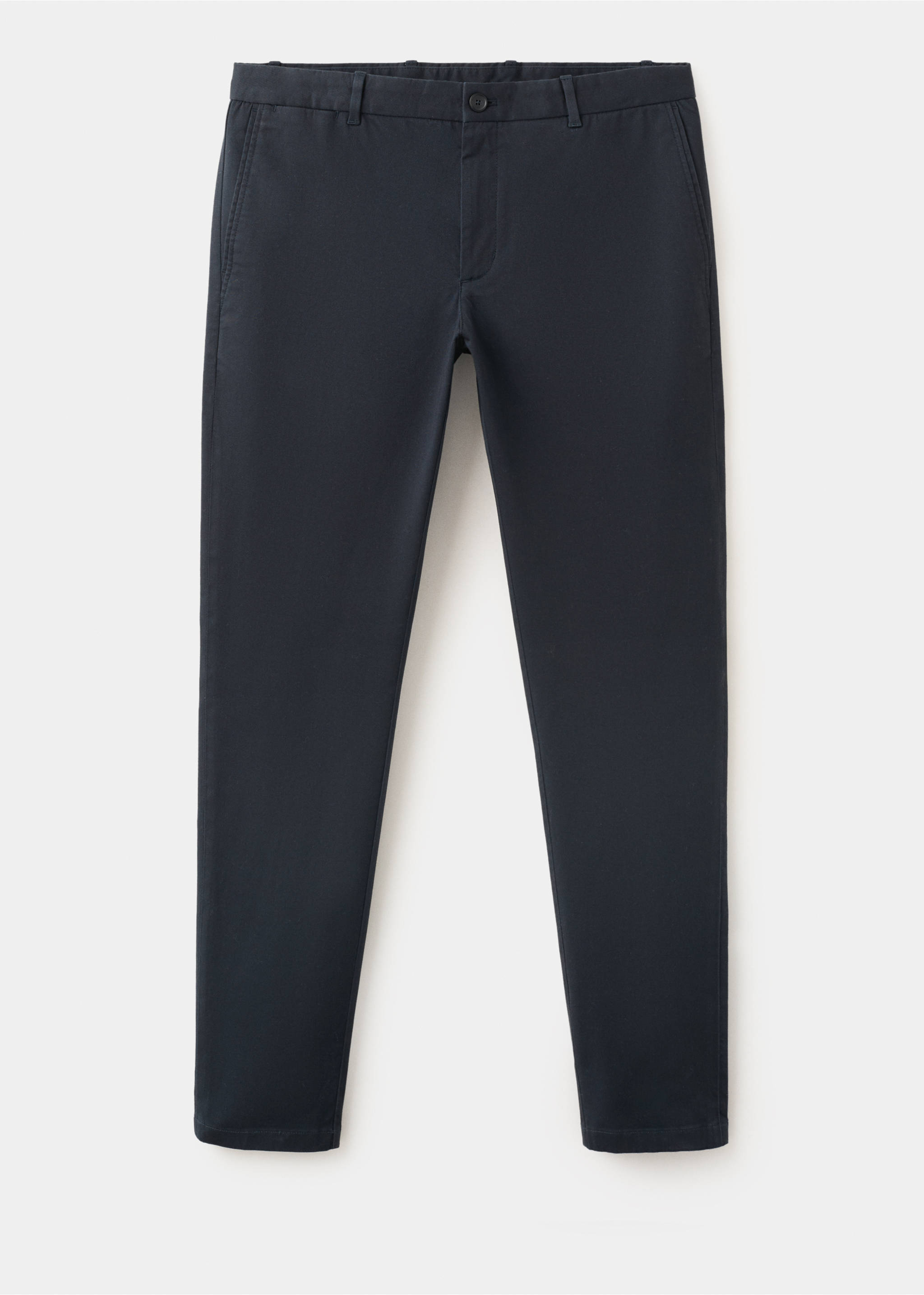 Pantalon Barna super slim-fit chino en sergé - Article sans modèle, Bleu marine. Ref: 37014411-00.