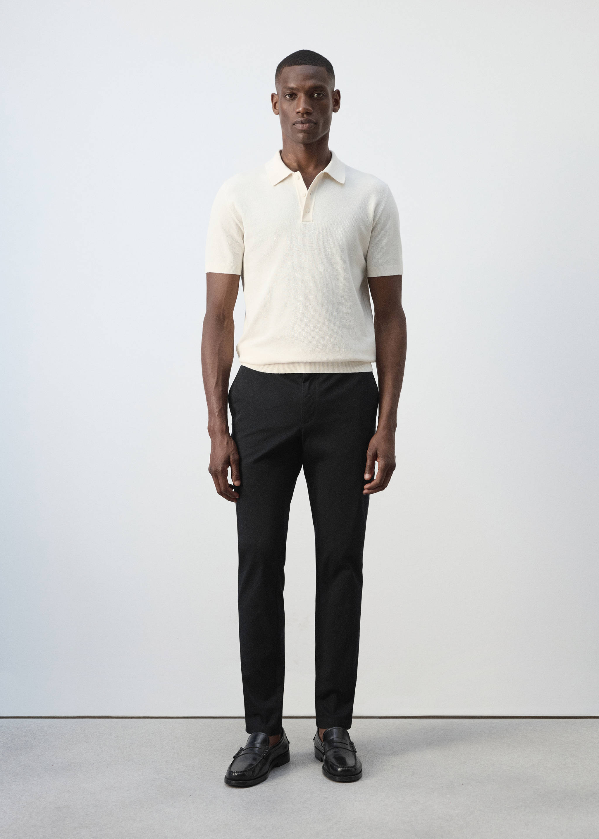 Pantalon Barna super slim-fit chino en sergé - Plan général