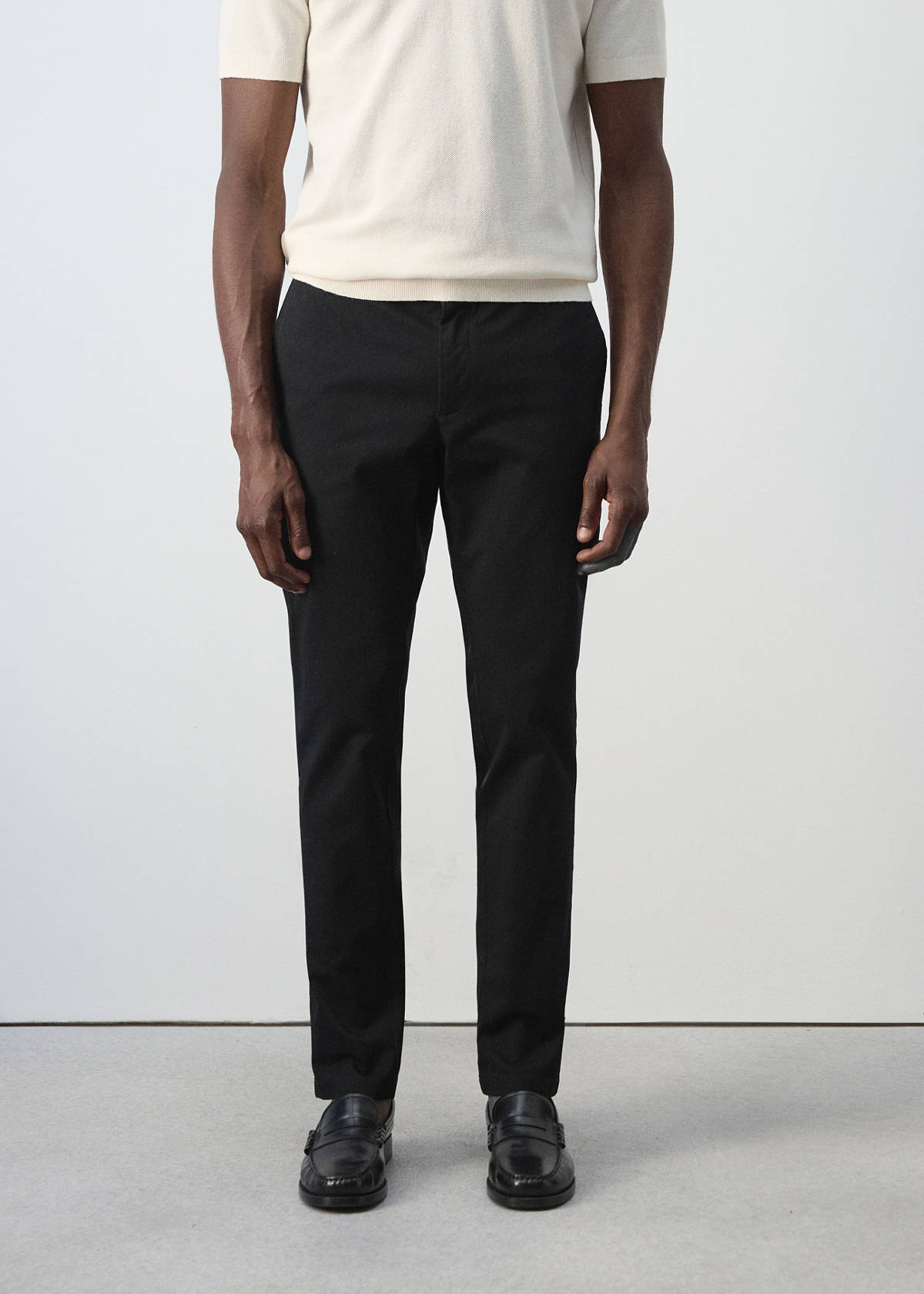 Barna slim-fit twill chino trousers — Black
