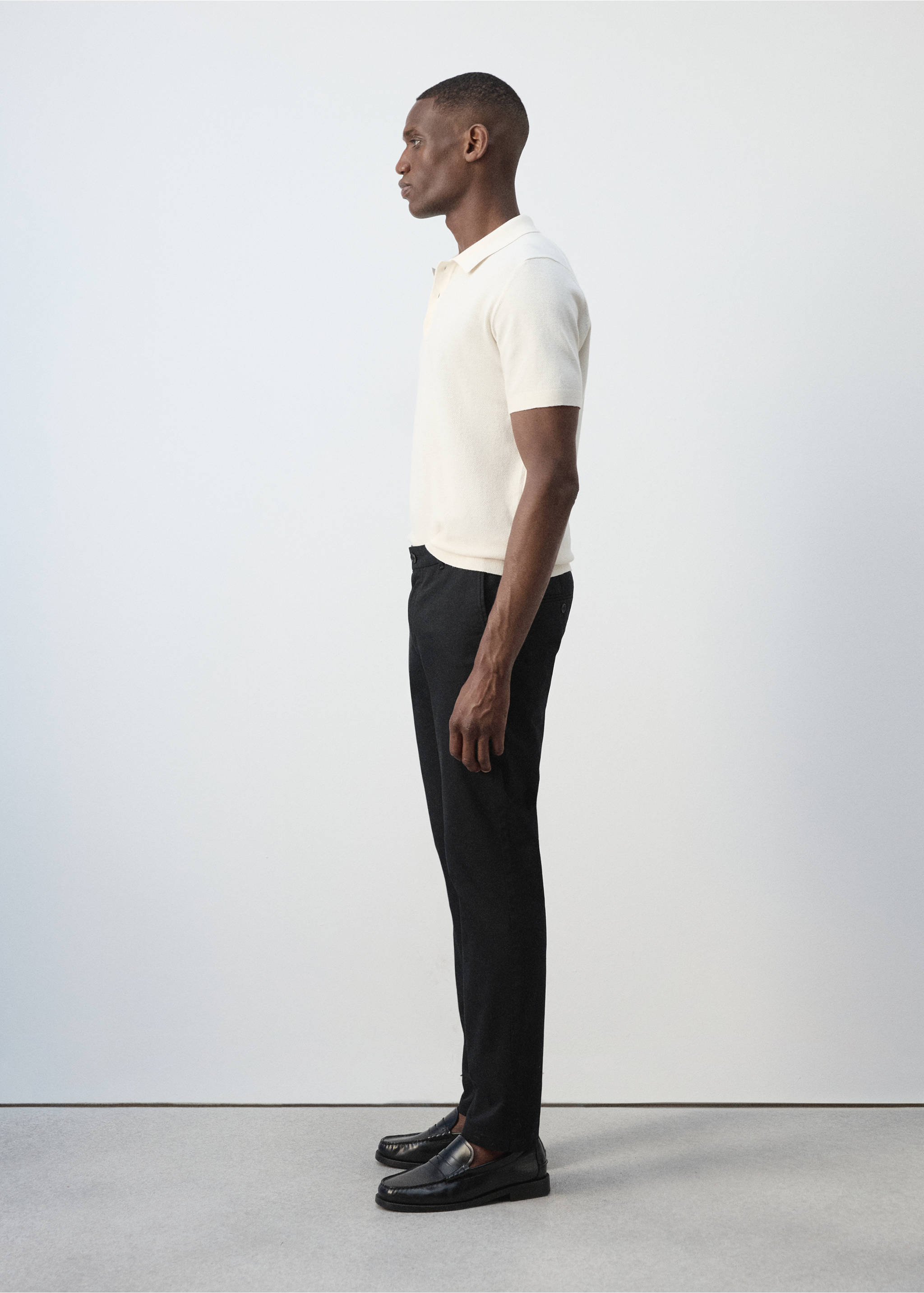Pantalon Barna super slim-fit chino en sergé - Détail de l'article 2, Noir. Ref: 37014411-00.