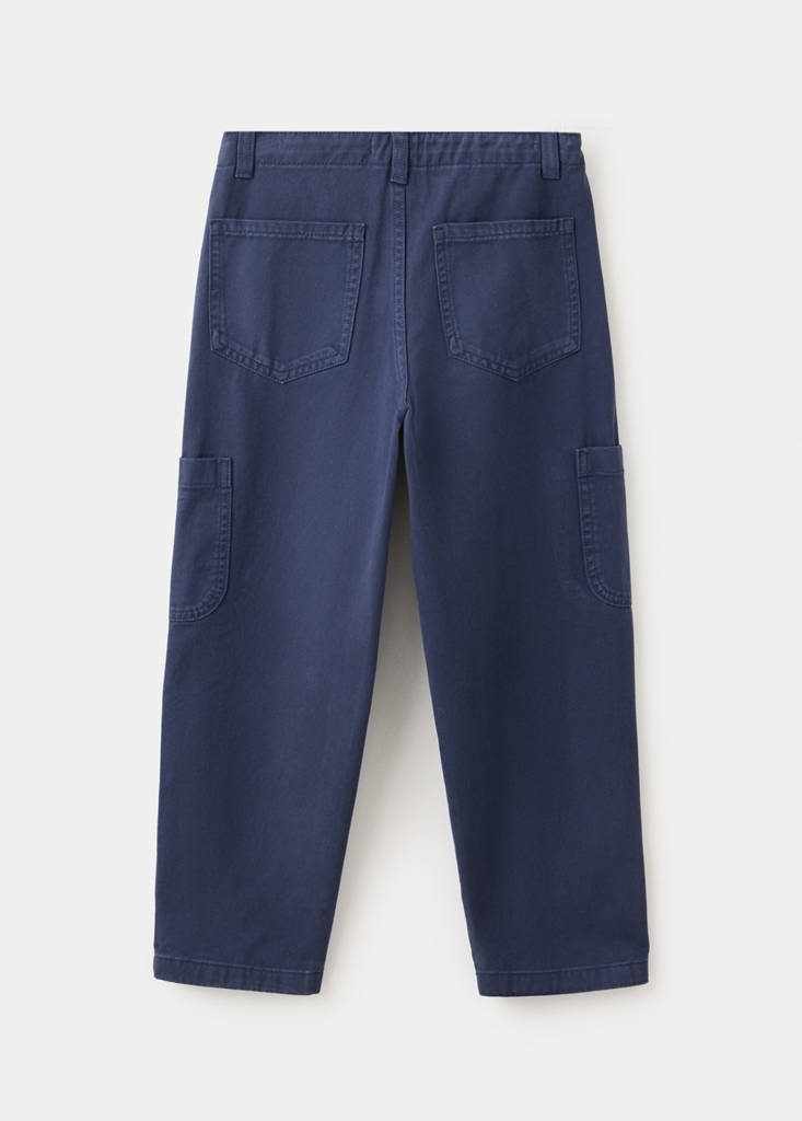 Regular fit cotton cargo trousers — Navy