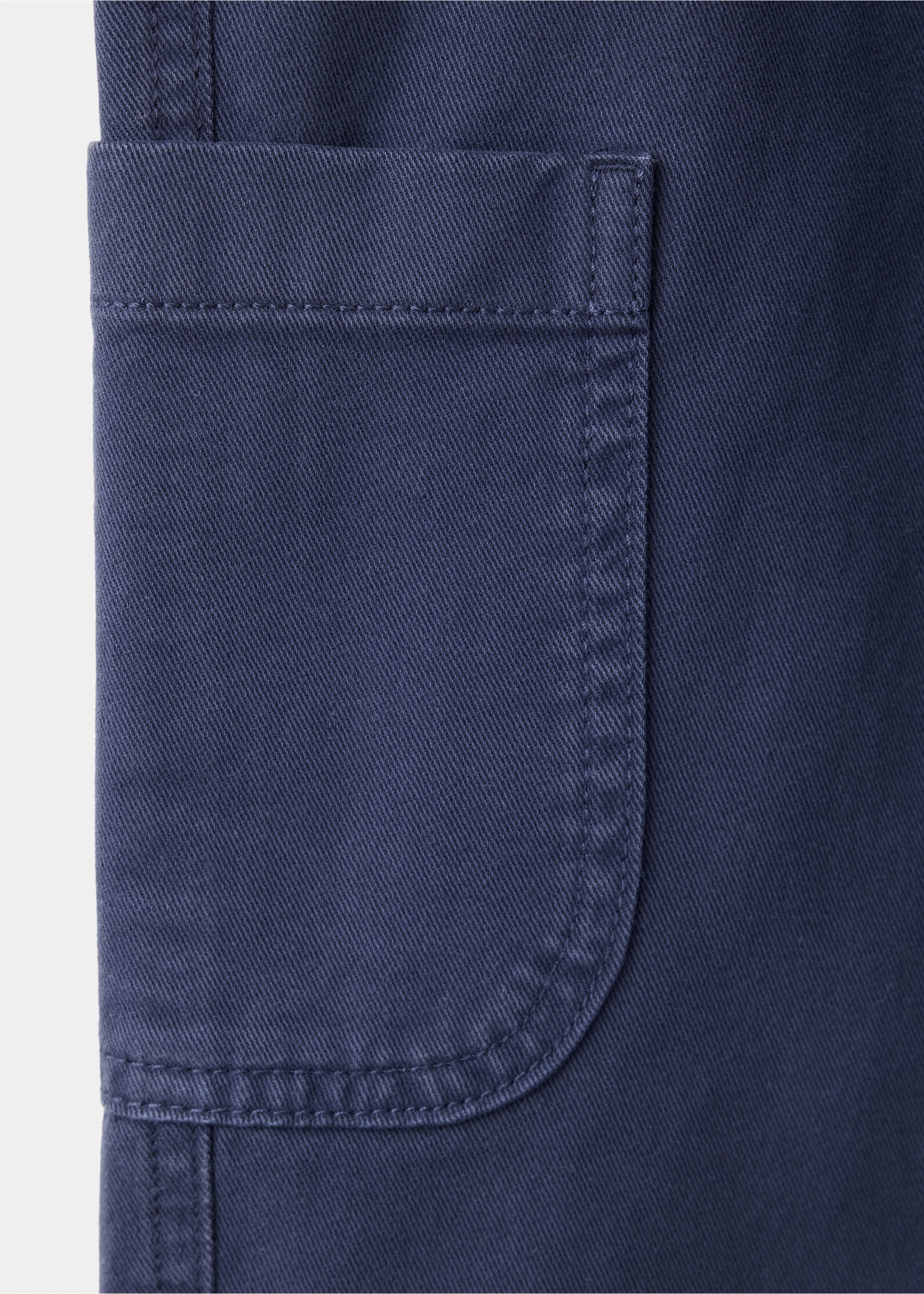Regular fit cotton cargo trousers - Details of the article 0, Navy. Ref: 37014412-00.