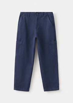Regular fit cotton cargo trousers — Navy 3