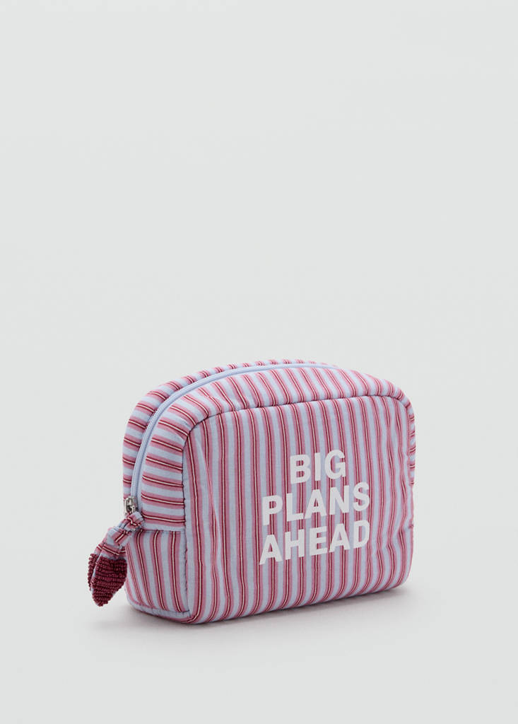 Striped cotton wash bag — Blue