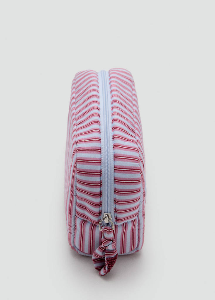 Striped cotton wash bag — Blue