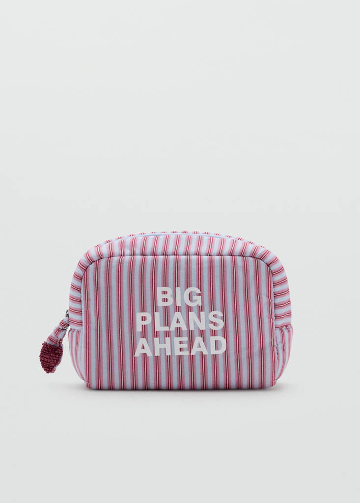Striped cotton wash bag — Blue