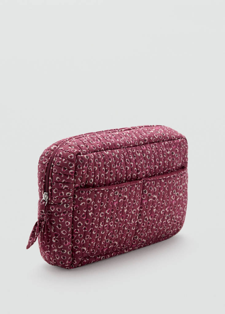 Quilted printed toiletry bag — Pink