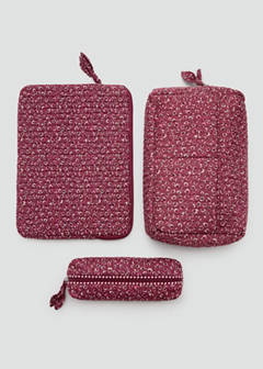 Quilted printed toiletry bag — Pink 4