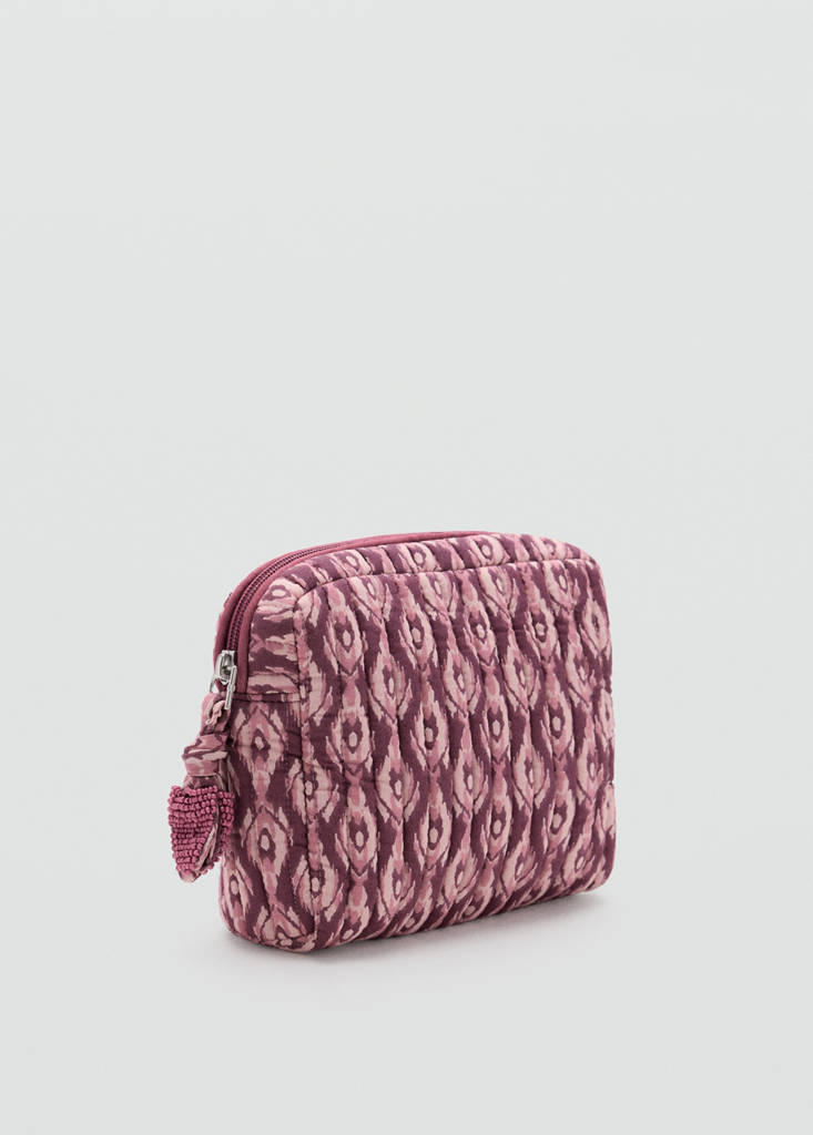 Printed cotton toiletry bag — Pink
