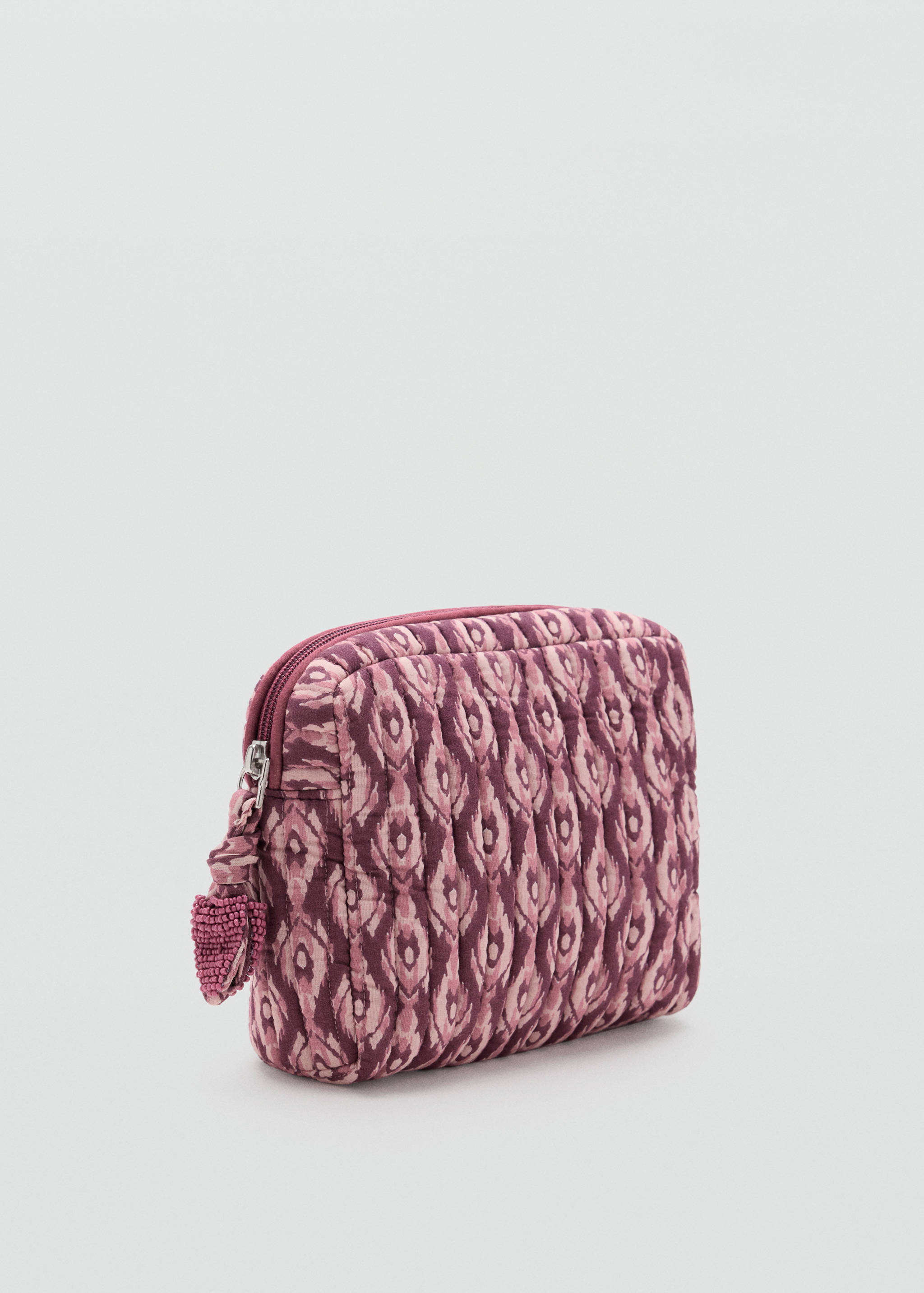 Printed cotton toiletry bag - Medium plane