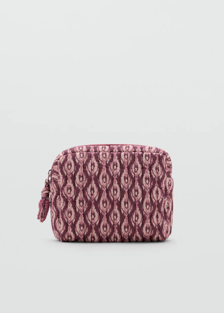 Printed cotton toiletry bag — Pink