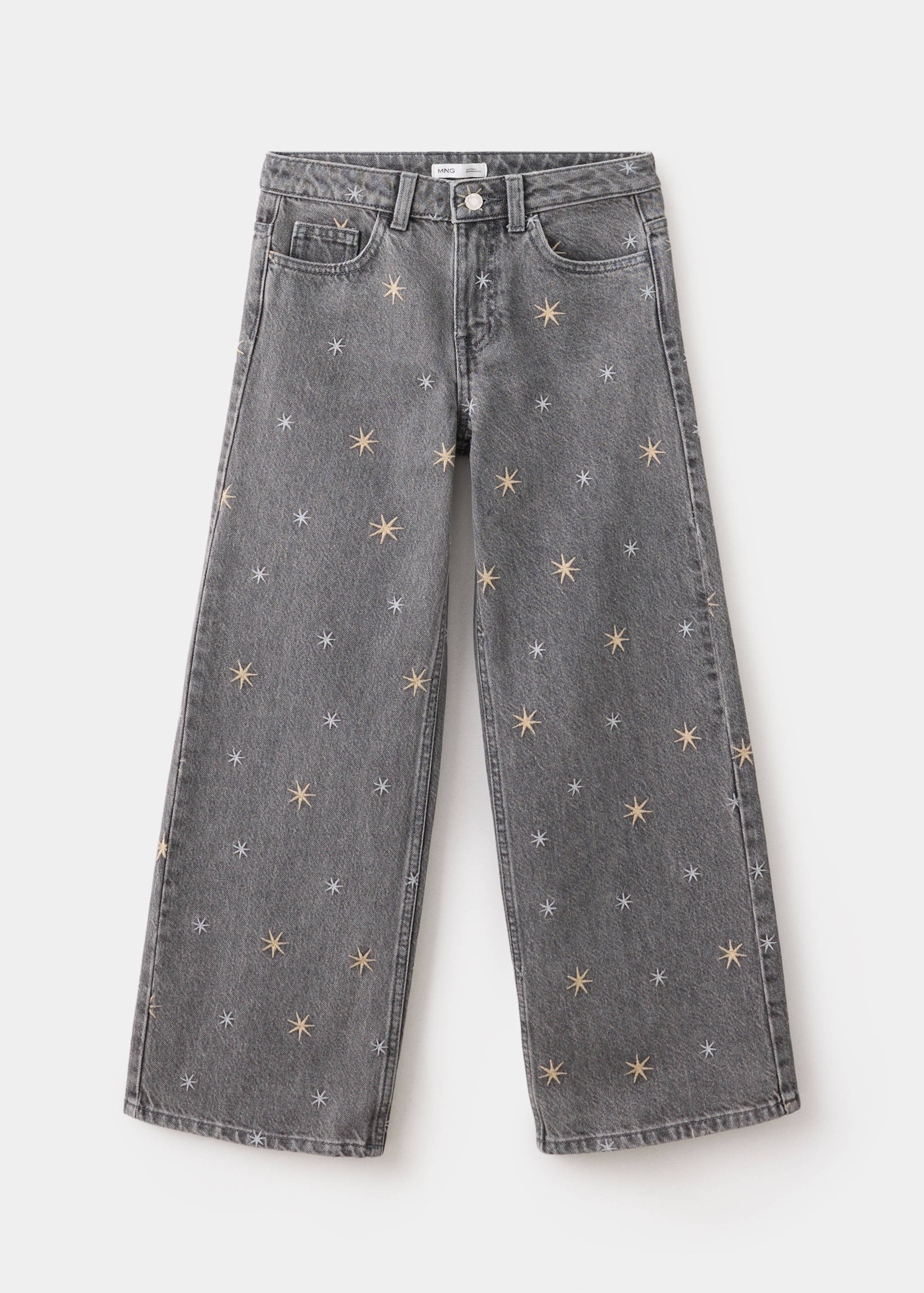 Wide-leg jeans with embroidered stars - Article without model