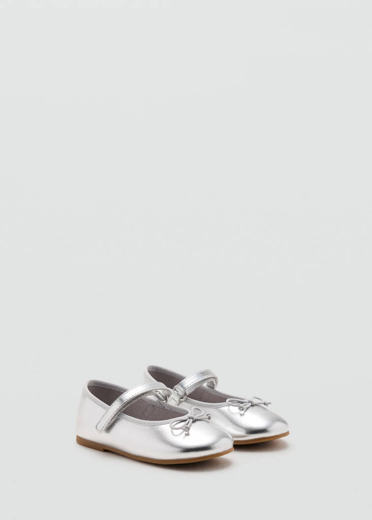 Metallic ballet flats with bow — Silver