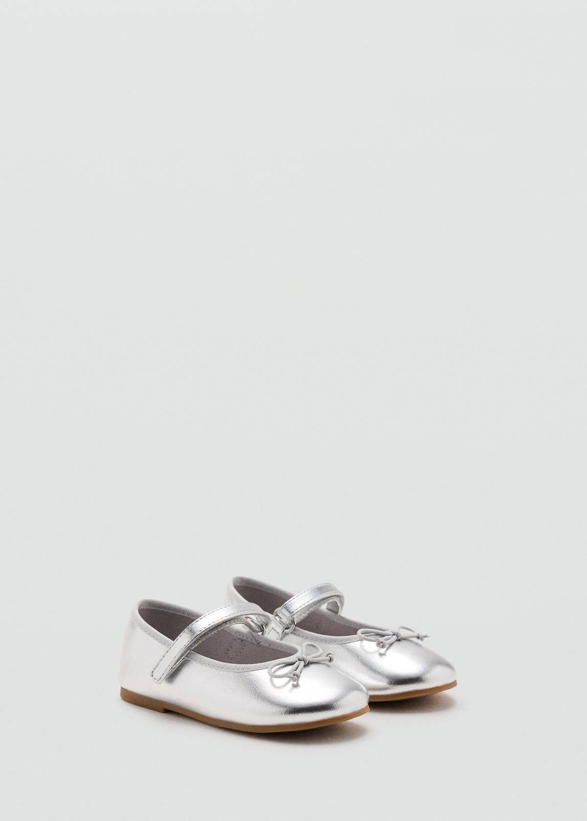 Metallic ballet flats with bow — Silver