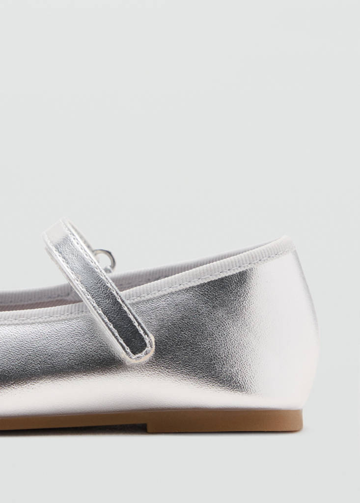 Metallic ballet flats with bow — Silver