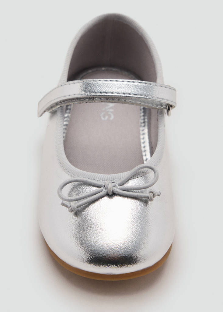 Metallic ballet flats with bow — Silver