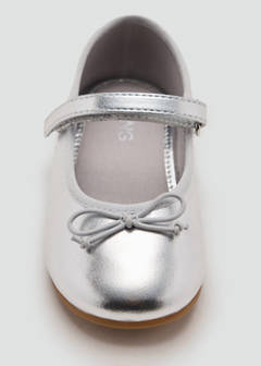 Metallic ballet flats with bow — Silver 4